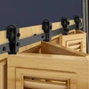 VEVOR Bi-folding stumdomų tvartelio durų furnitūros bėgelio rinkinys, 52" viršutinis montavimas, juodas