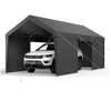 Koduva VEVOR carportas 12 x 20 FT, pilkas, su nuimamomis šoninėmis sienelėmis ir durimis