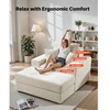 Sofa VEVOR Chaise lounge kėdė 111,5 cm, kreminė