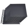 VEVOR Dėlionės formos mankštos kilimėliai, 12 vnt., 600 x 600 x 14 mm, juodi
