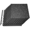 VEVOR Dėlionės formos mankštos kilimėlis, 12 vnt., juodas su baltomis dėmėmis, 600 x 600 x 14 mm