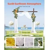 VEVOR Dirbtinių vestuvių arkos gėlių rinkinys, geltonas su baltais drapiruotais audiniais, 3 dalių