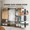 Koduva VEVOR drabužių stovas YC0003, su ratukais, 4 kabinimo strypai ir 8 lentynos, 1740 x 450 x 1800 mm, juodas