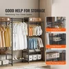 Koduva VEVOR drabužių stovas YC0003, su ratukais, 4 kabinimo strypai ir 8 lentynos, 1740 x 450 x 1800 mm, juodas