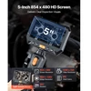 VEVOR Dviejų objektyvų artikuliuojamas boreskopas, 5" HD IPS, 8X priartinimas, 1,5 m kabelis
