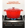 VEVOR Emaliuoto ketaus puodas „Dutch Oven“, 5,7 l, su dangčiu ir dvigubomis rankenomis, raudonas