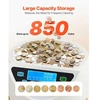 VEVOR Euro monetų rūšiuotuvas ir skaičiavimo aparatas 8 euro monetų tipams, iki 850 monetų, LCD ekranas