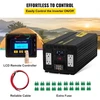 Koduva VEVOR galios keitiklis, modifikuota sinusoidė, 5000W, DC 12V į AC 110V, LCD