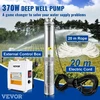 VEVOR Giluminis panardinamas siurblys 370 W, 230 V/50 Hz, 10,2 cm, plieno, 20 m laidas, 44 m