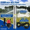 Koduva VEVOR giluminis panardinamasis siurblys 550 W, 230 V/50 Hz, 50 l/min, 89 m, 20 m laidas, 3SDM2/21