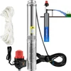 VEVOR Giluminis povandeninis siurblys 3.5SDM4/11, 750 W, 230 V/50 Hz, 105 l/min, 62 m, 20 m laidas, nerūdijantis plienas