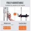Koduva VEVOR gipso kartono stilts, reguliuojami 91,4–127 cm aliumininiai su apsauginiais kelių įtvarais, sidabriniai