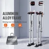 Koduva VEVOR gipso kartono stilts, reguliuojami 91,4–127 cm aliumininiai su apsauginiais kelių įtvarais, sidabriniai
