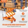 VEVOR Hidraulinis keltuvas vežimėlis, 350 kg keliamoji galia, 1530 mm kėlimo aukštis, dvigubas žirklinis, su 4 ratais