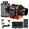Ventiliatorius Koduva VEVOR inline duct fan kit su anglies filtru, 349 m³/h, 101.6 mm, HF-100PE
