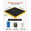 Koduva VEVOR išsiliejimų sulaikymo padėklas 4 statinėms, žemo profilio platforma, 117,4 l, 4000 kg, 1305x1280x150 mm, geltonas