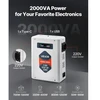 Koduva VEVOR įtampos keitiklis, 2000VA, 110V į 220V, su 2 EU lizdais, USB ir Type-C, HYDXMG--2000VA