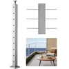 Koduva VEVOR kabelių turėklų stulpas 36 x 2 x 2 col., horizontalios skylės, sidabrinis