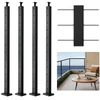 Koduva VEVOR kabelių turėklų stulpas, 4 vnt., 42x1x2 col., horizontalios skylės, juodas