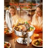 VEVOR Kaitinimo indų bufeto rinkinys, 5 qt, 2 vnt., nerūdijančio plieno, sidabrinis