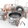VEVOR Kaitinimo indų rinkinys, 5 Qt, 4 vnt., nerūdijančio plieno, rožinio aukso