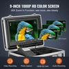 VEVOR Kanalizacijos kamera su 512 Hz lokatoriumi, 30 m, savaime lygiuojanti, 9" 1080P ekranas, 36X priartinimas, 12 LED, 32 GB SD