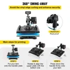 Koduva VEVOR karšto spaudimo presas 30,5 x 38,1 cm 10 in 1, 1000 W, 360° pasukamas, juodas