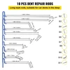 VEVOR Kėbulo įlenkimų šalinimo įrankių rinkinys, 20 vnt. Paintless Dent Repair strypai