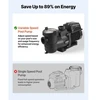 Koduva VEVOR kintamo greičio baseino siurblys, 1350 W, AC 220–240 V, 30 000 l/h, su filtro krepšeliu