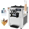 VEVOR Komercinis minkštų ledų aparatas D520S, stalinis, 3 skonių, 18–28 l/val., 1650 W, 2 x 5,5 l