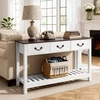 VEVOR Konsolinis staliukas XGZ0701W, 120 x 30 x 80 cm, baltas + rudas