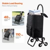 Koduva VEVOR laiptinis vežimėlis „Trolley Dolly“, 36 l sulankstomas pirkinių vežimėlis, juodas