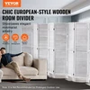 VEVOR Medinė kambario pertvara, 8 panelių sulankstoma privatumo širma, 1700 mm aukščio, balta
