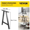 VEVOR Metalinės stalo kojos TZZT-2817, 71,1 x 45 cm, juodos, 2 vnt.