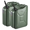 VEVOR Metalinis kuro kanistras, 20 l, su snapeliu ir patogia rankena, 6 l/min, žalias, 2 vnt.