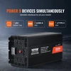 Koduva VEVOR modifikuotos sinusoidės keitiklis, 5000 W, DC 12 V į AC 230 V, su 2 AC lizdais, 2 USB, 1 USB-C, LCD ir nuotoliniu valdymu
