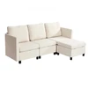 Koduva VEVOR modulinė kampinė sofa, 3 vietų, su paslėpta daiktadėže, šviesiai smėlinė