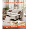 Koduva VEVOR modulinė kampinė sofa, 3 vietų, su paslėpta daiktadėže, šviesiai smėlinė