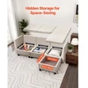 Koduva VEVOR modulinė kampinė sofa, 3 vietų, su paslėpta daiktadėže, šviesiai smėlinė