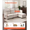 Koduva VEVOR modulinė kampinė sofa, 3 vietų, su paslėpta daiktadėže, šviesiai smėlinė