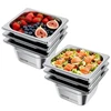 VEVOR Nerūdijančio plieno gastro indai, 1/6 dydis, 100 mm gylio, 1,7 l, 6 vnt.