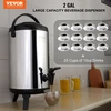 VEVOR Nerūdijančio plieno izoliuotas gėrimų dozatorius, 2 gal. 7,6 l
