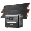 VEVOR Nešiojama elektrinė, 2400 W, su 2 x 200 W sulankstomomis saulės panelėmis, 2160 Wh, LiFePO4