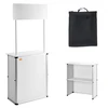 VEVOR Nešiojamas parodų podiumo stalas, 78,5 × 38 × 181,5 cm, baltas, sulankstomas