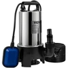 VEVOR Panardinamasis nešvaraus vandens siurblys, 1100 W, 20000 l/h, 10 m laidas, nerūdijantis plienas