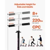 VEVOR Paspirtukas vaikams, paaugliams ir suaugusiems, 2 ratų, reguliuojamo aukščio, sulankstomas, rožinis
