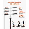 VEVOR Paspirtukas vaikams, paaugliams ir suaugusiesiems, 2 ratų, reguliuojamo aukščio, sulankstomas, juoda ir raudona