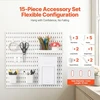Koduva VEVOR pegboard kombinacijos rinkinys, 11 x 11 col. plastikinė perforuota plokštė, 4 panelės, balta