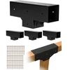 VEVOR Pergolos laikiklių rinkinys 4 vnt., T formos 4x4, 3 krypčių, 92 x 92 mm