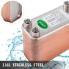 Koduva VEVOR plokštelinis šilumokaitis, 60 plokščių, 1/2" BSP FPT, 316L nerūdijantis plienas